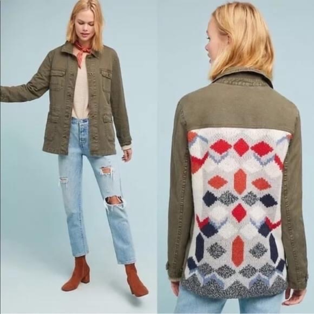 Anthropologie Knit Back Anorak